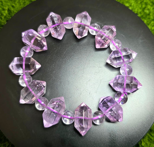 Amethyst Double Point Stretch Bracelet