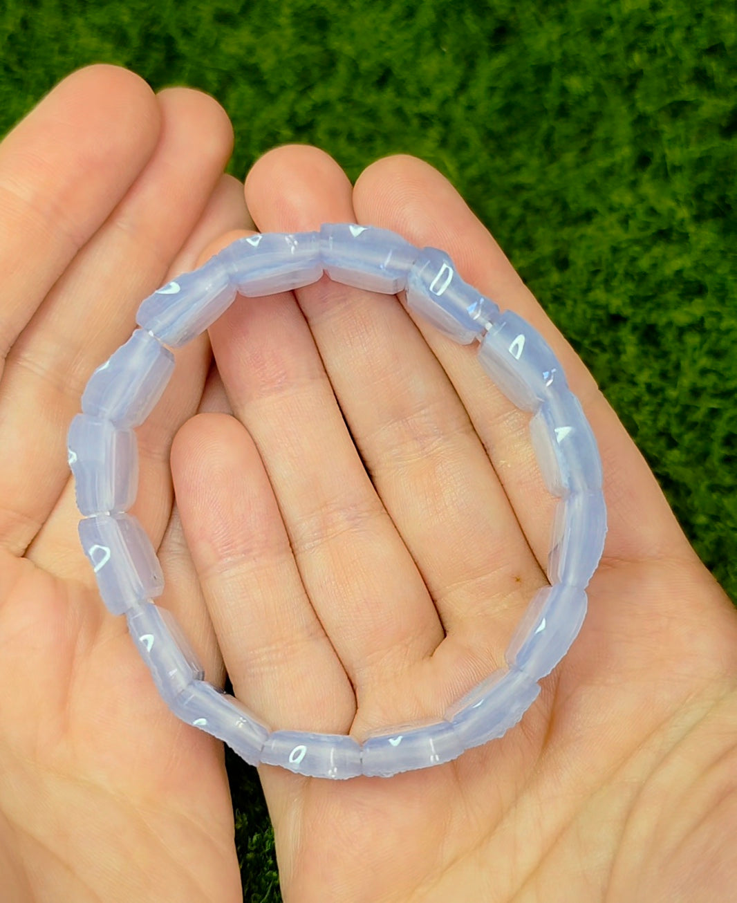 Druzy Blue Lace Agate Stretch Bracelet