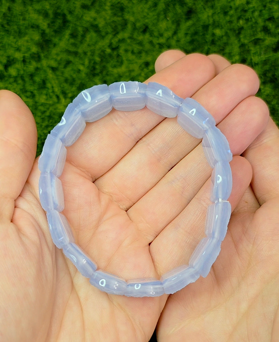 Druzy Blue Lace Agate Stretch Bracelet