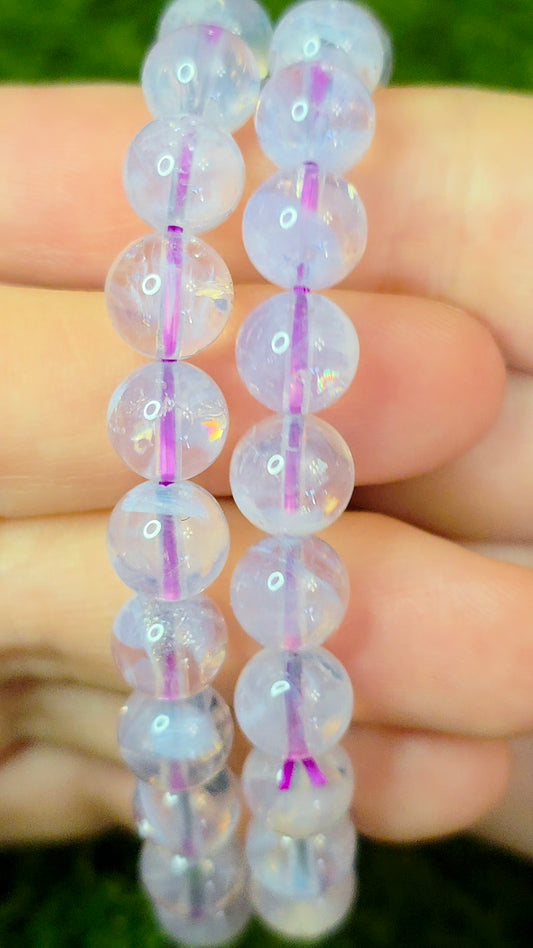 8.5mm Lavender Moon Quartz Stretch Bracelet