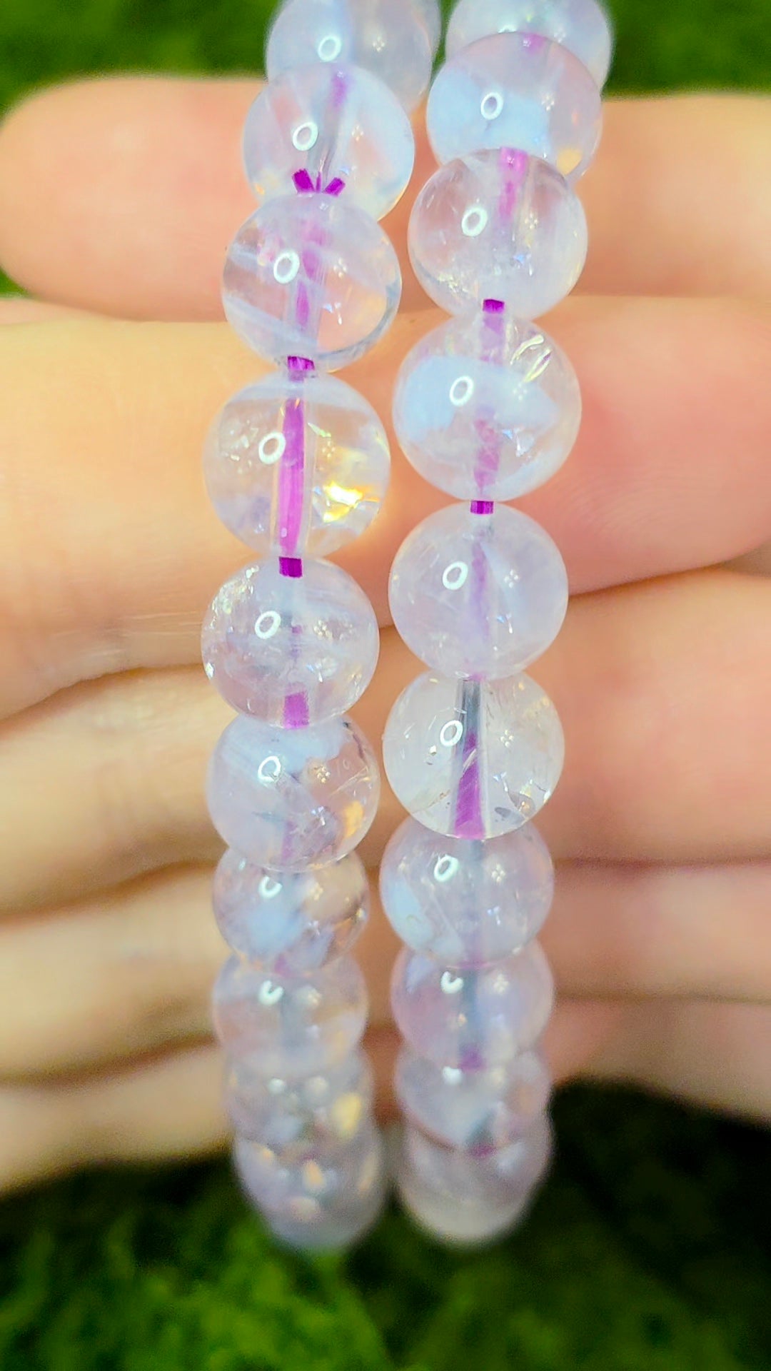 8.5mm Lavender Moon Quartz Stretch Bracelet