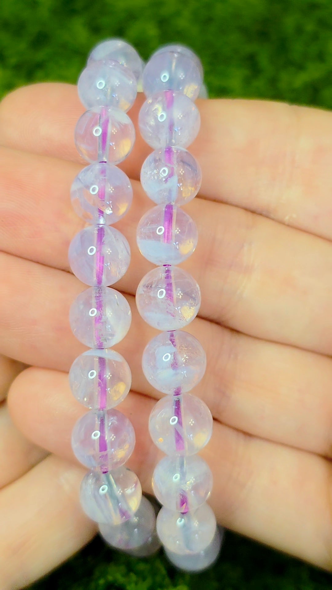 8.5mm Lavender Moon Quartz Stretch Bracelet