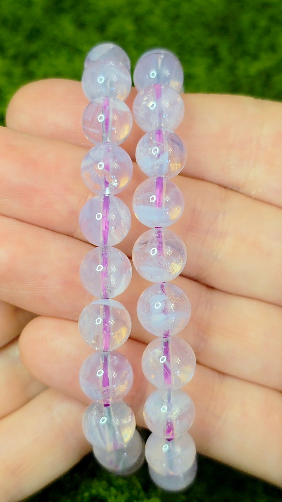 8.5mm Lavender Moon Quartz Stretch Bracelet
