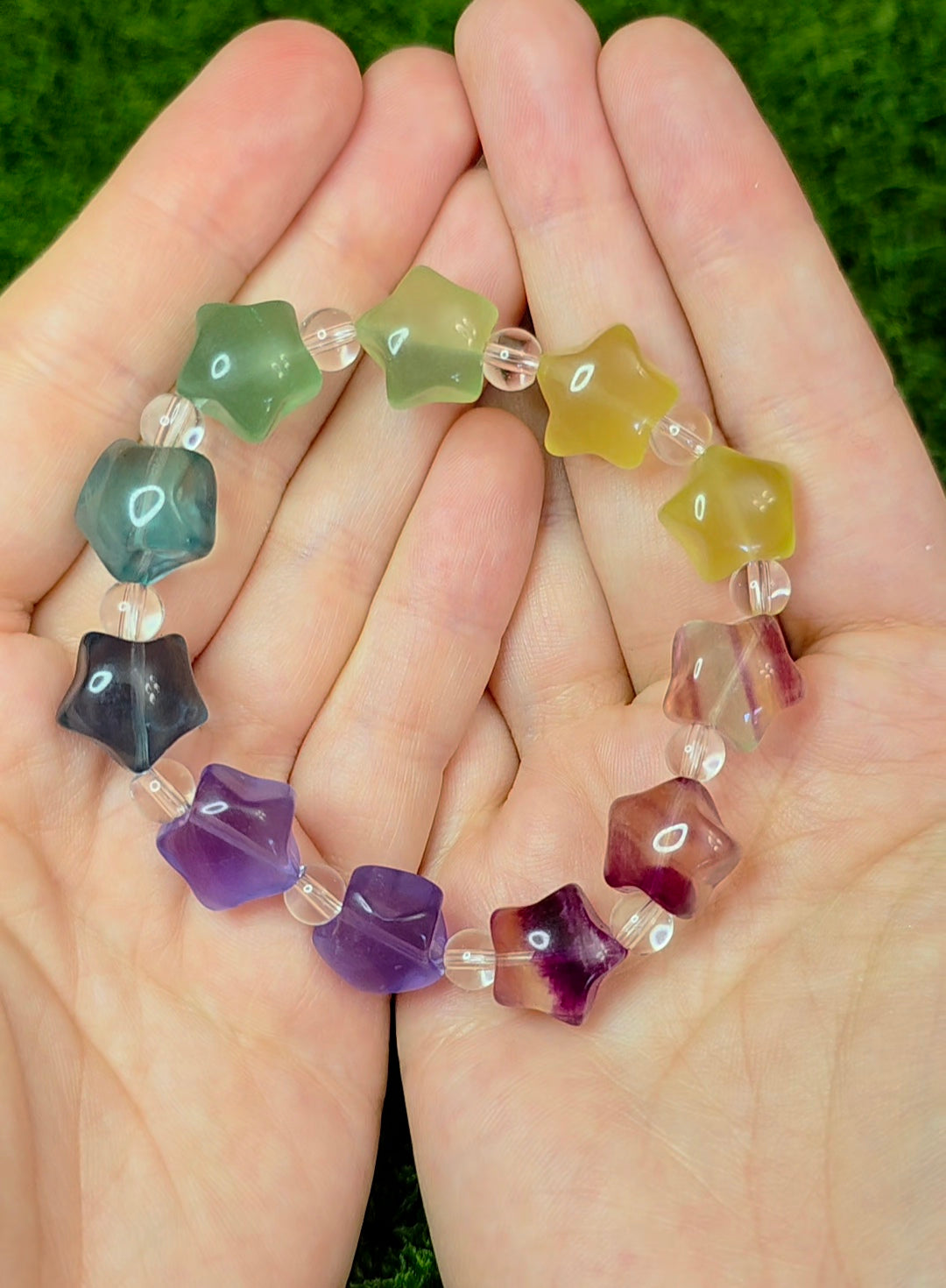Candy Fluorite Stars Stretch Bracelet A