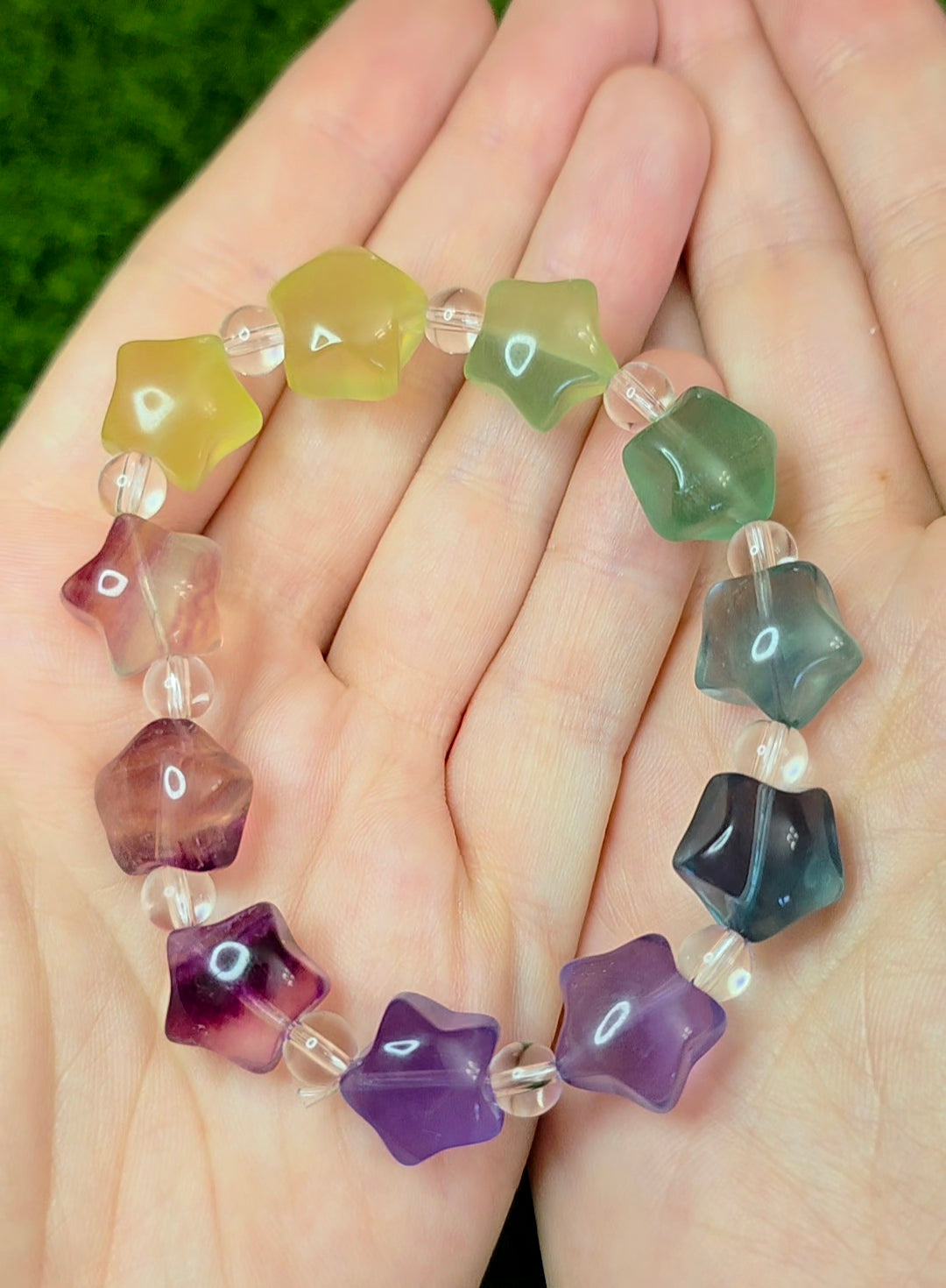 Candy Fluorite Stars Stretch Bracelet A