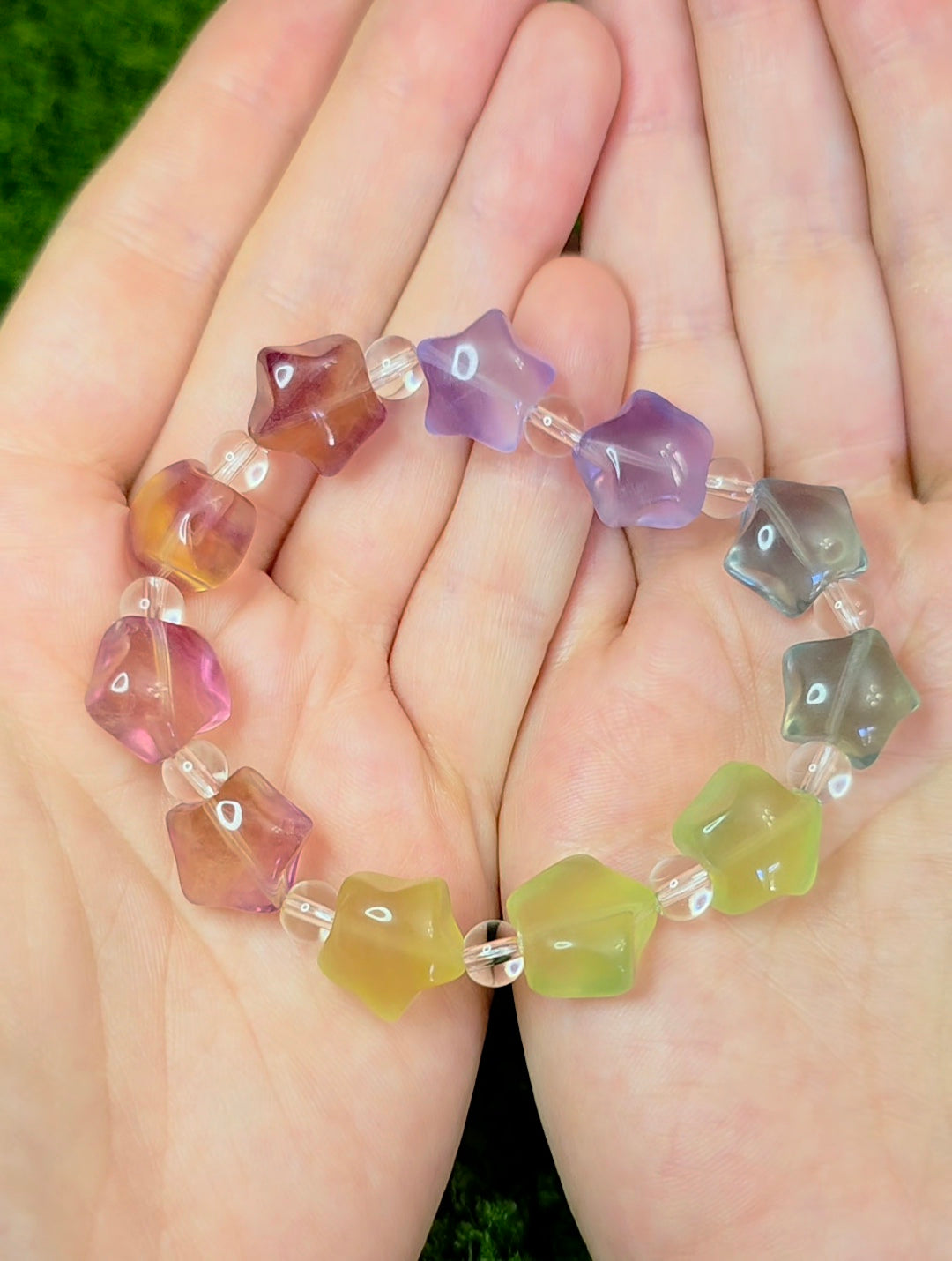 Candy Fluorite Stars Stretch Bracelet B