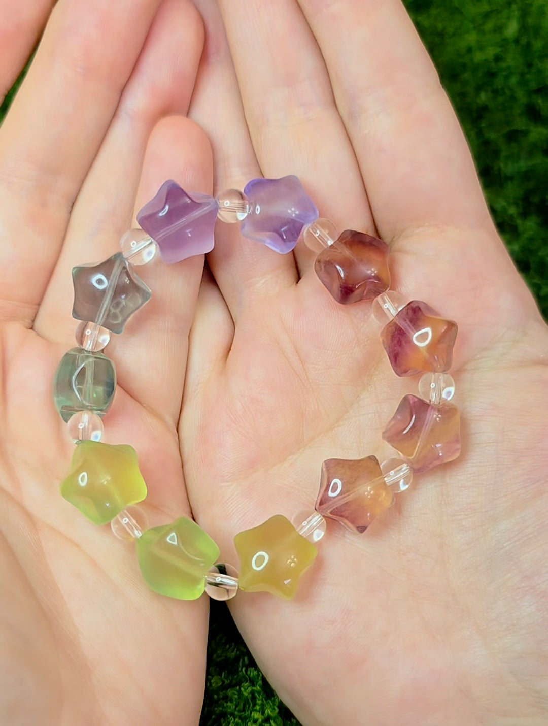 Candy Fluorite Stars Stretch Bracelet B