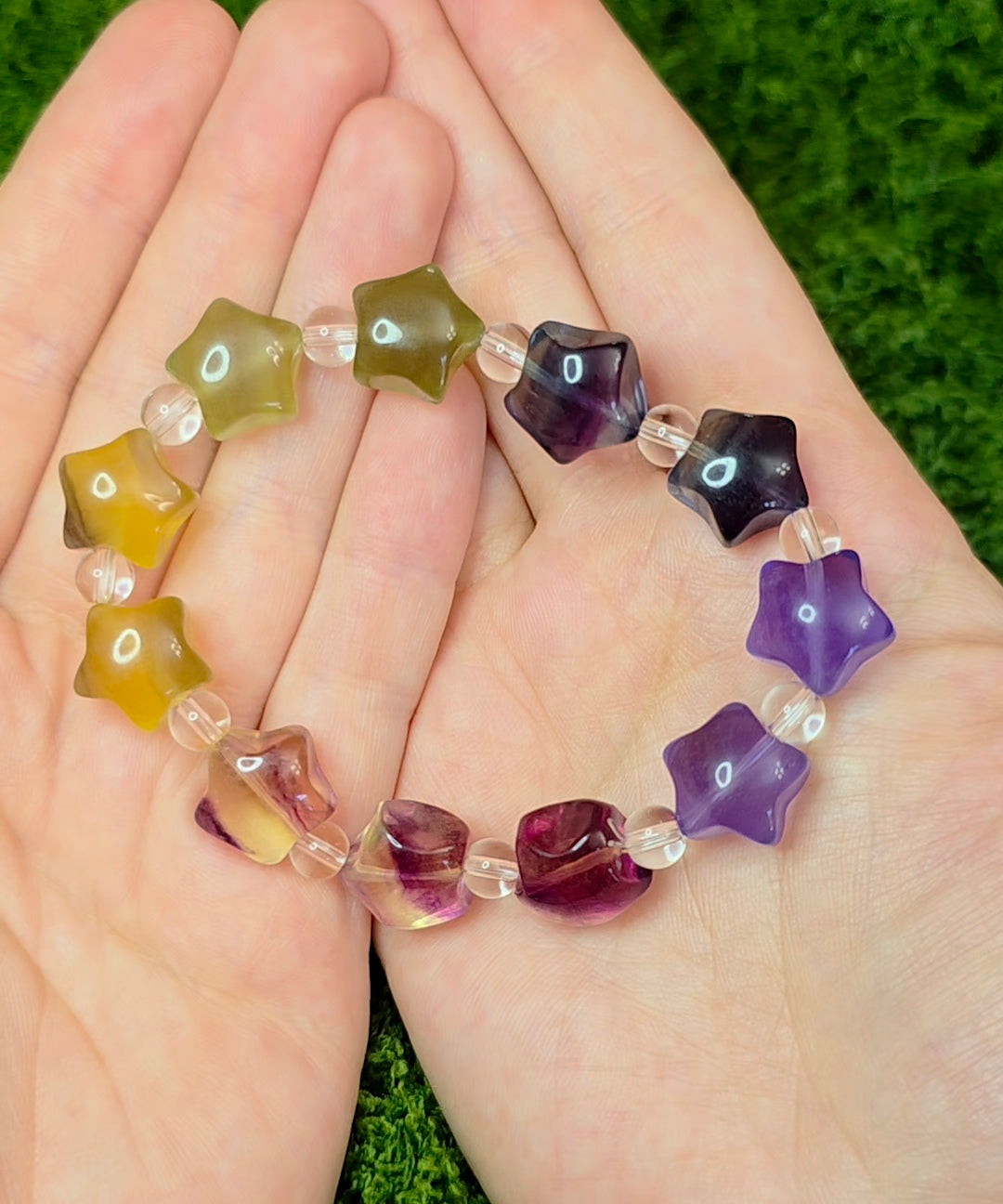 Candy Fluorite Stars Stretch Bracelet C