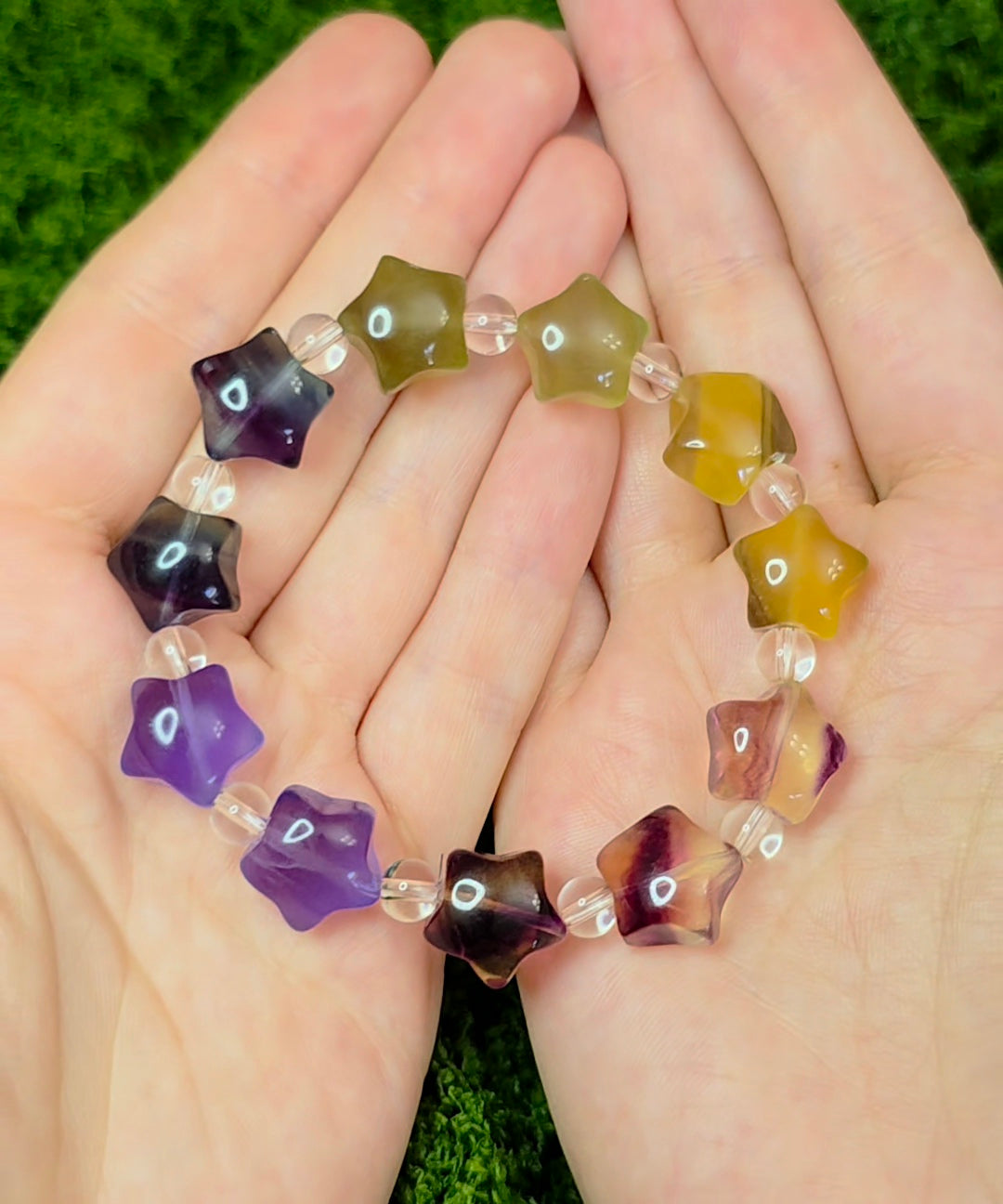 Candy Fluorite Stars Stretch Bracelet C
