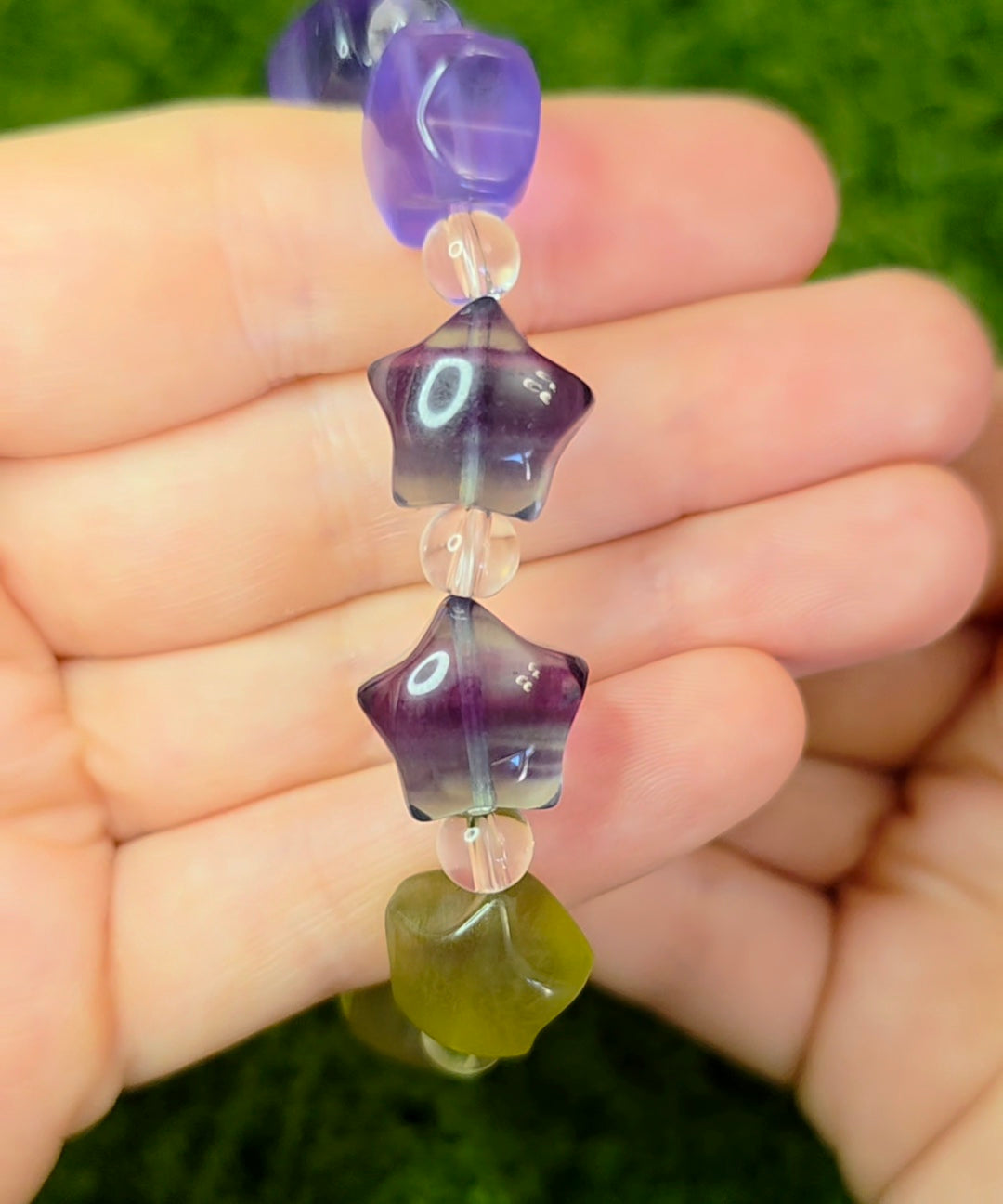 Candy Fluorite Stars Stretch Bracelet C