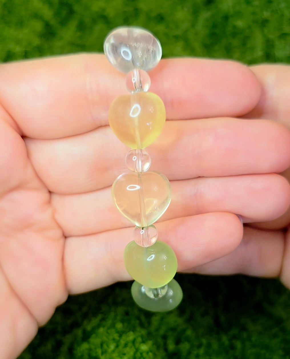 Candy Fluorite Hearts Stretch Bracelet B