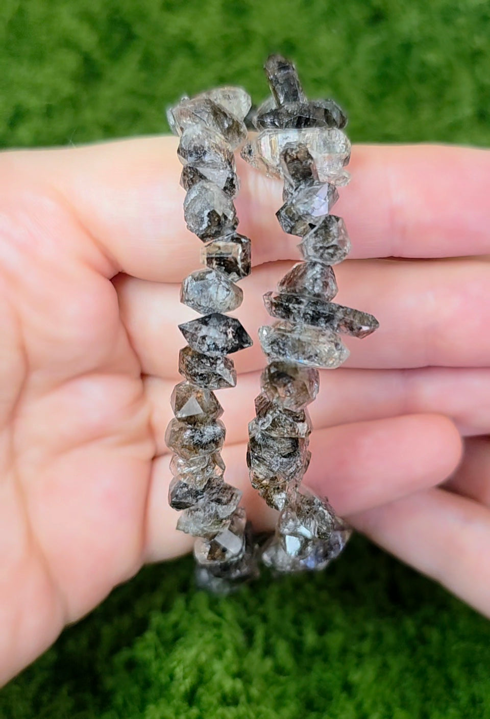 Tourmalated Herkimer Diamond Bracelet