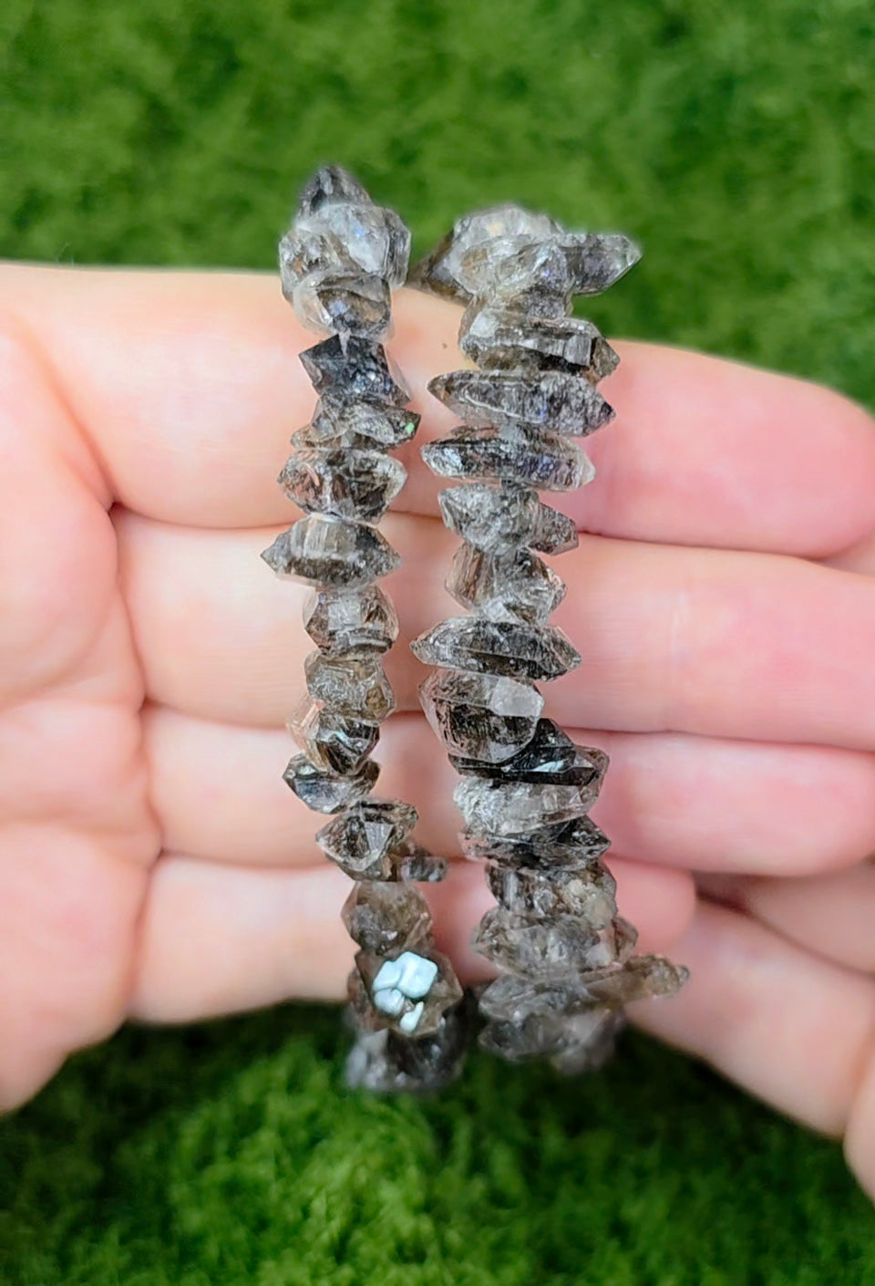 Tourmalated Herkimer Diamond Bracelet