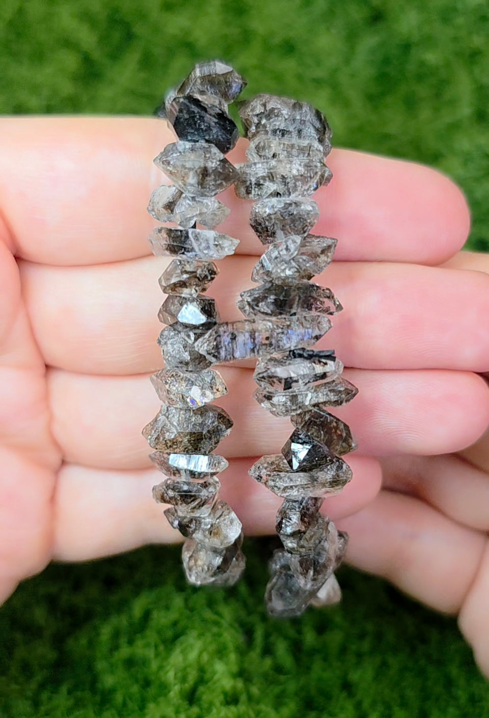 Tourmalated Herkimer Diamond Bracelet