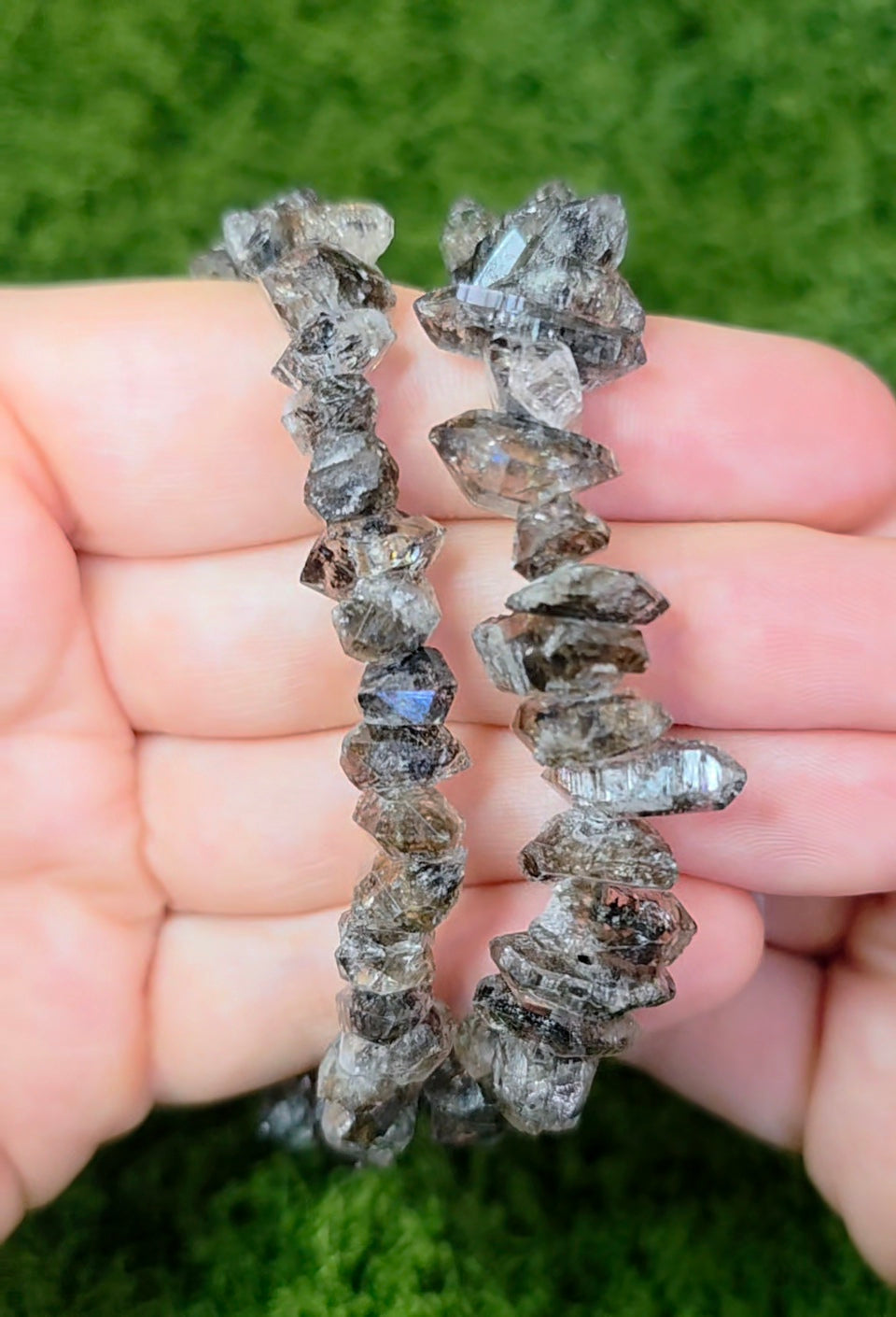Tourmalated Herkimer Diamond Bracelet