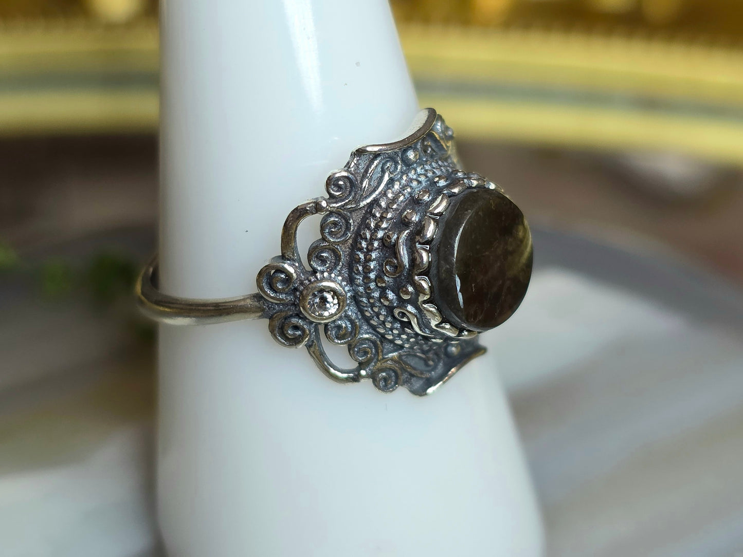Green Flash Ammolite Ring B