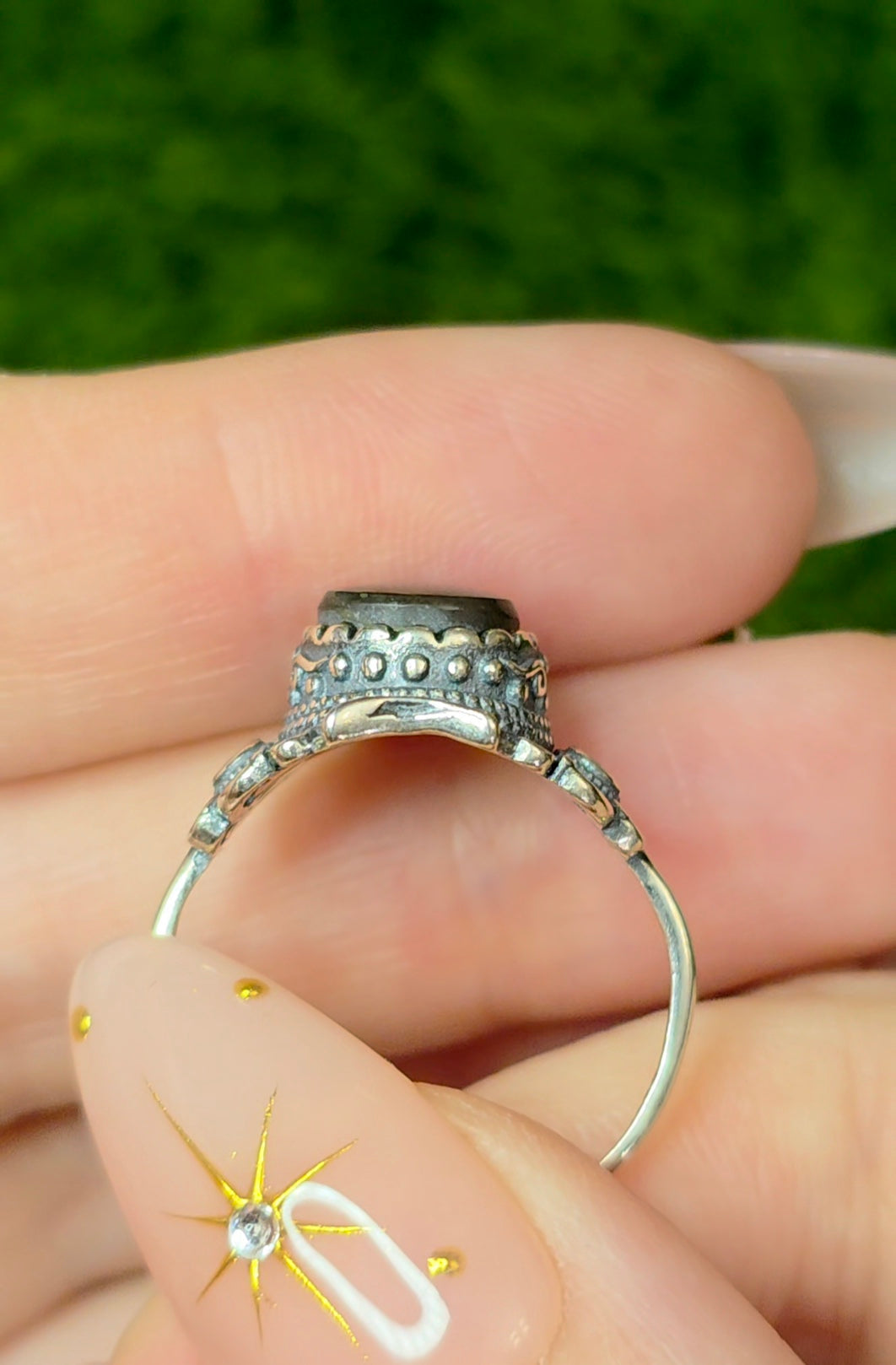 Green Flash Ammolite Ring B