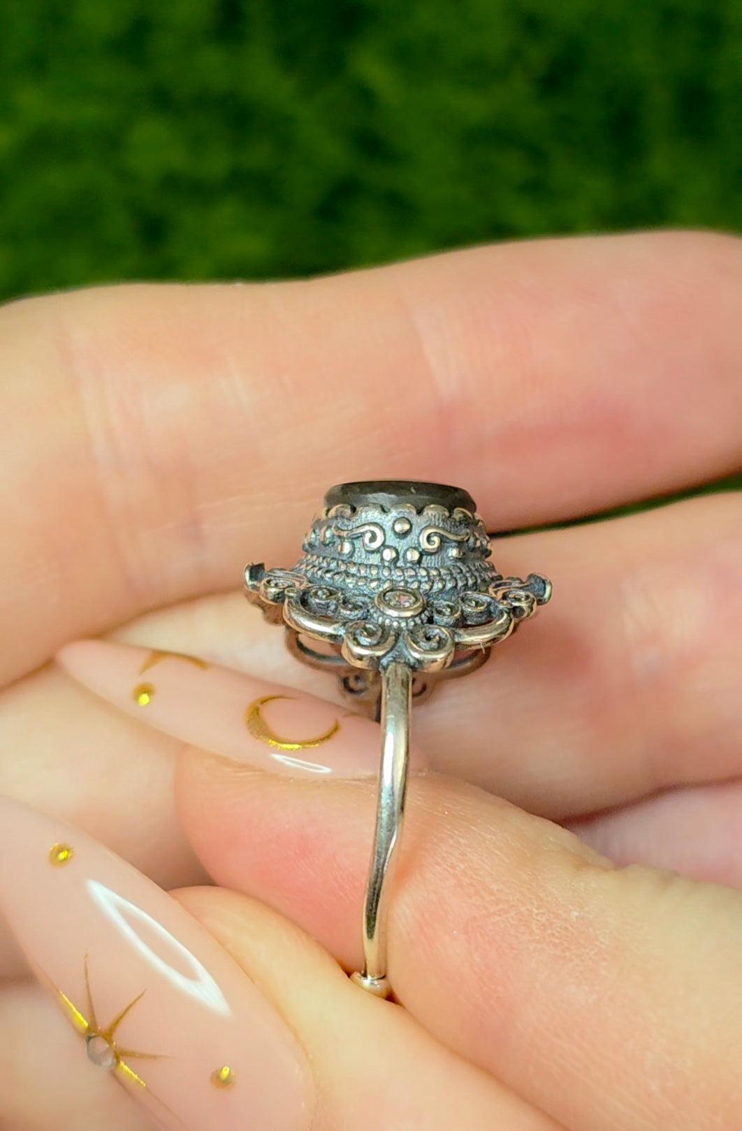 Green Flash Ammolite Ring B
