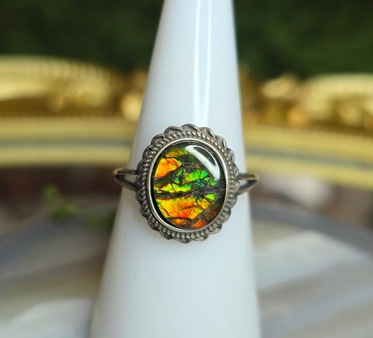 Colorful Ammolite Ring