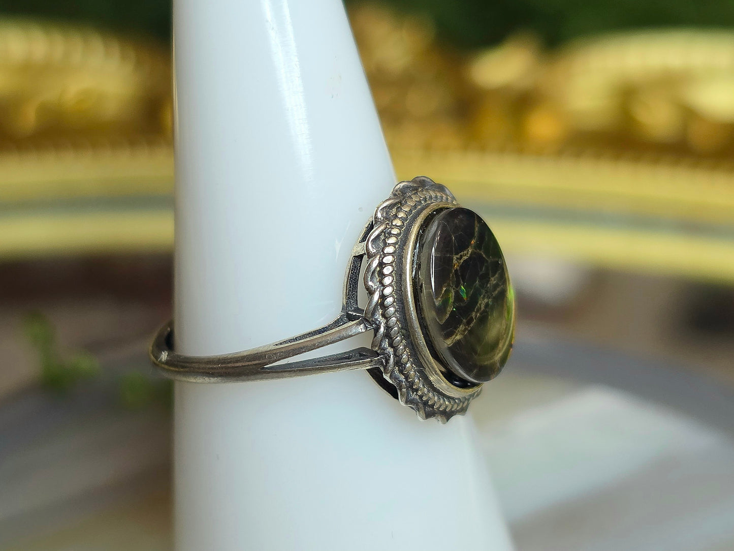 Colorful Ammolite Ring