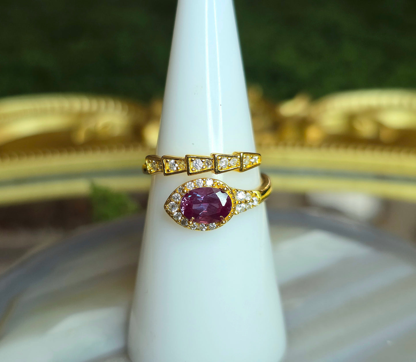 Alexandrite Snake Ring