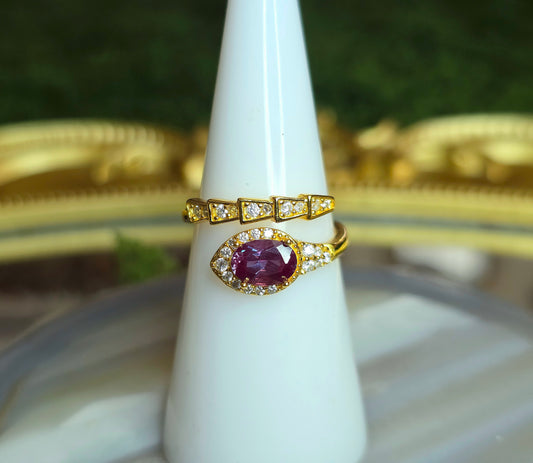 Alexandrite Snake Ring