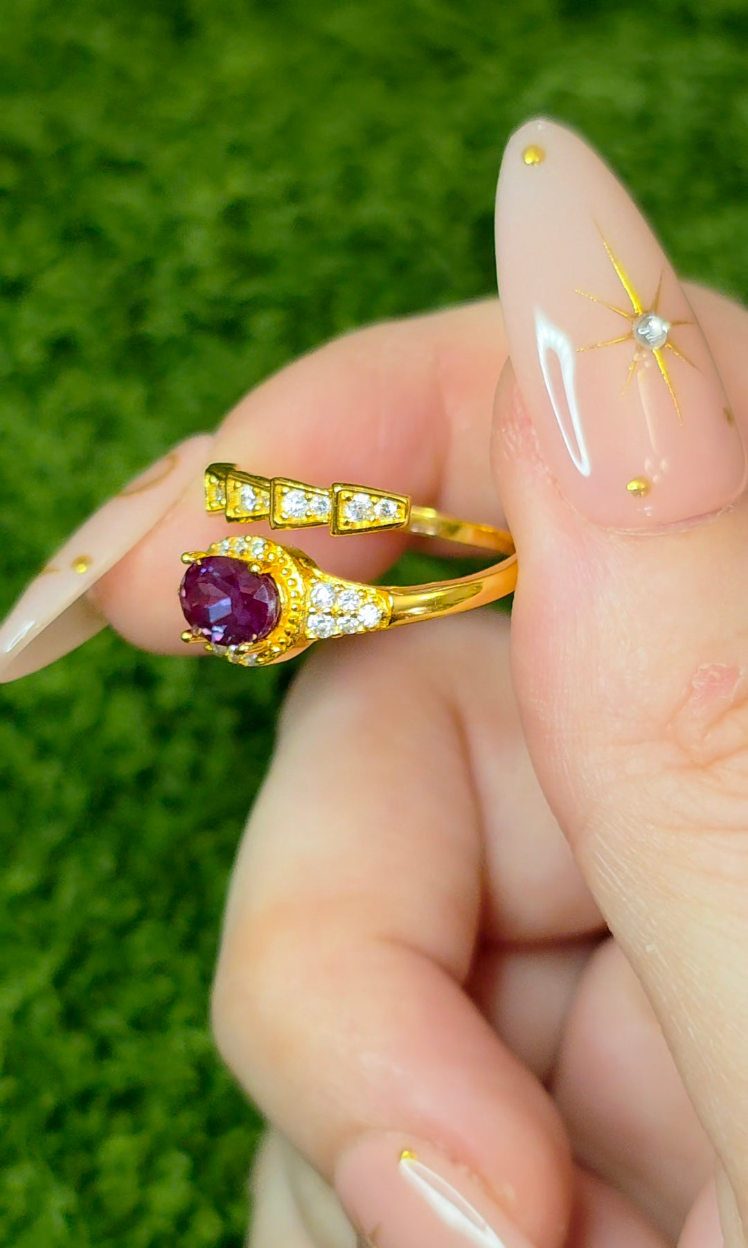 Alexandrite Snake Ring