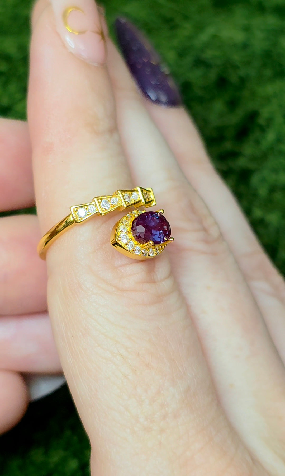 Alexandrite Snake Ring