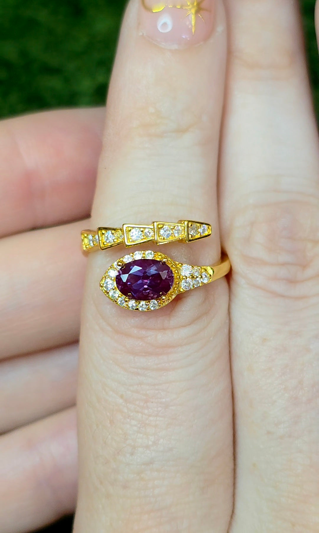 Alexandrite Snake Ring