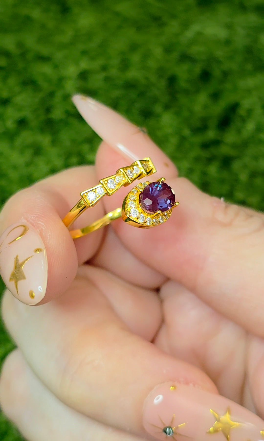 Alexandrite Snake Ring