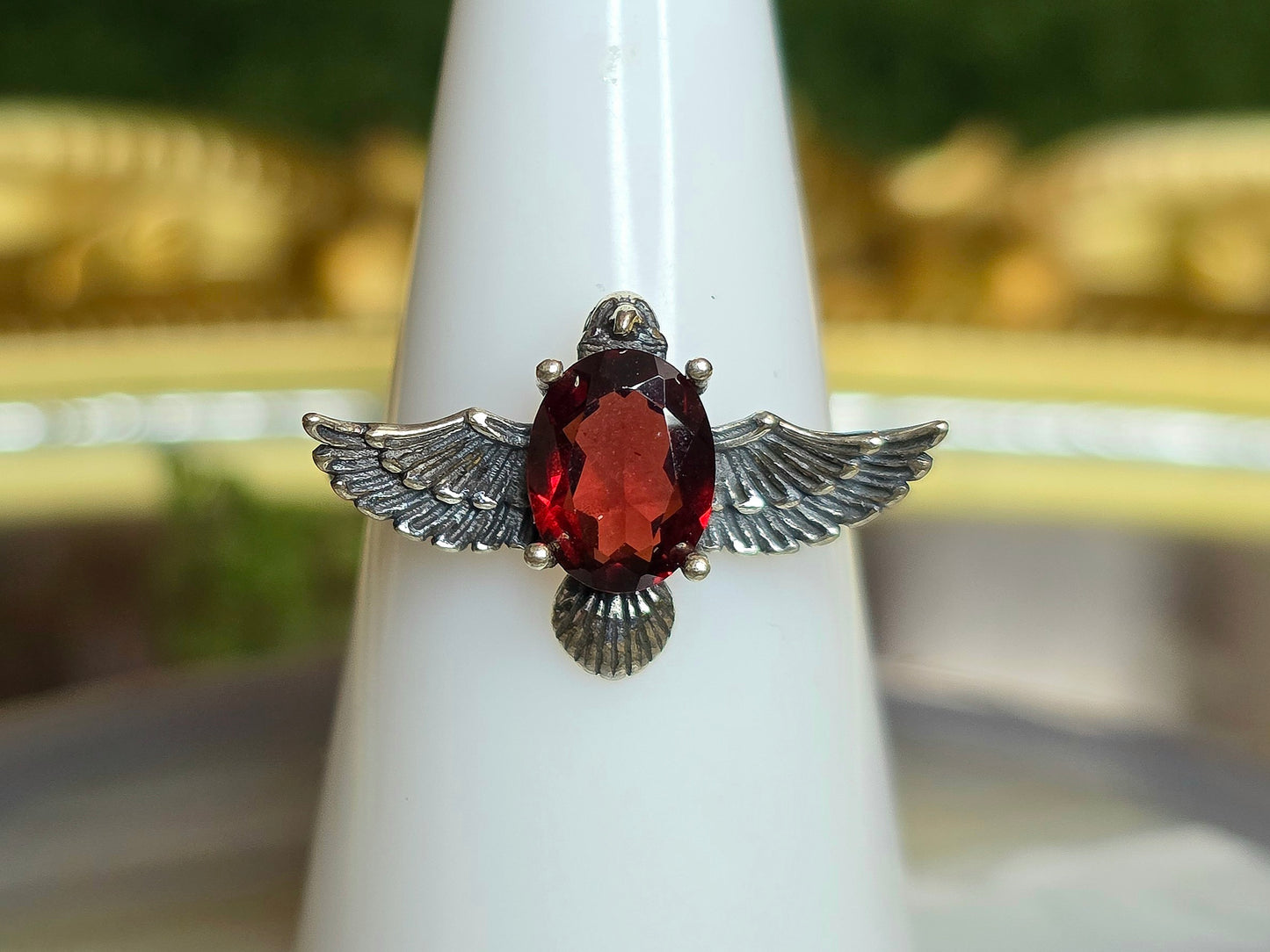 Garnet Bird Ring