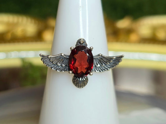 Garnet Bird Ring