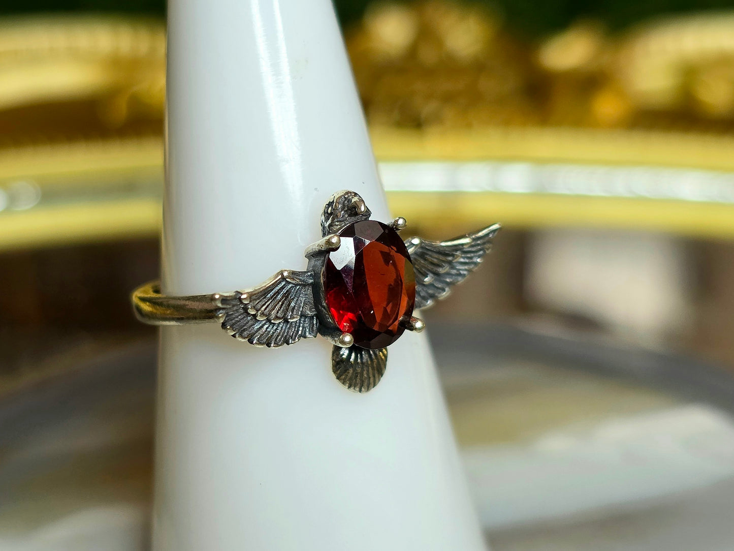 Garnet Bird Ring