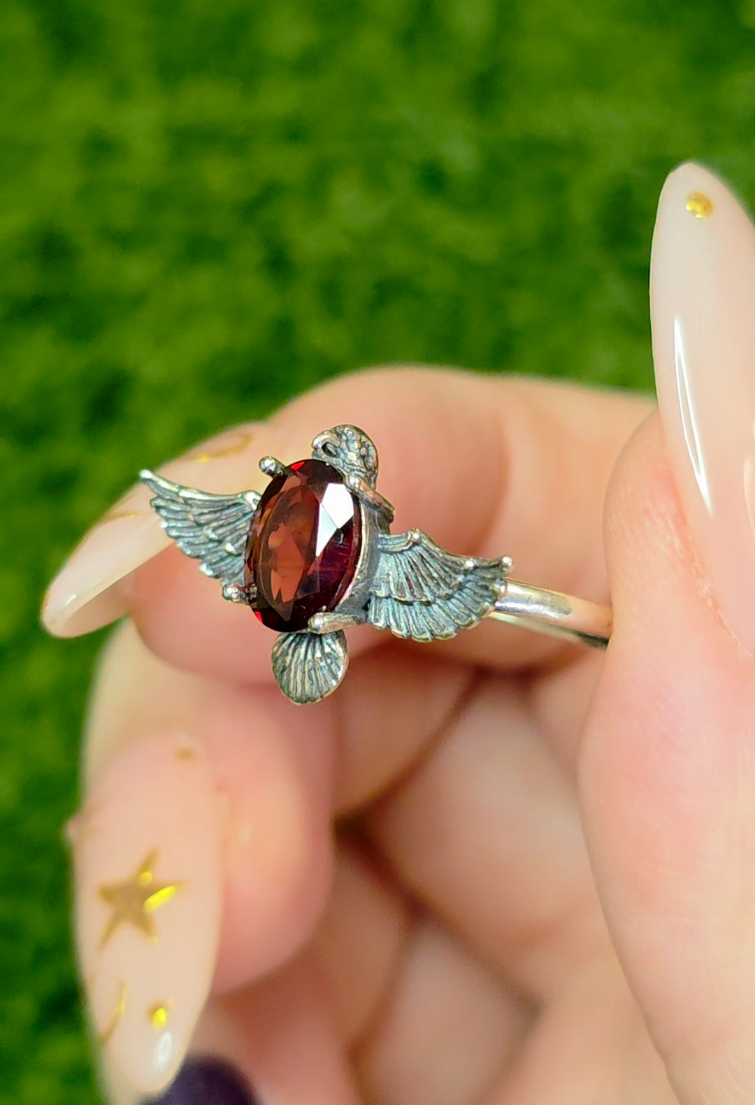 Garnet Bird Ring