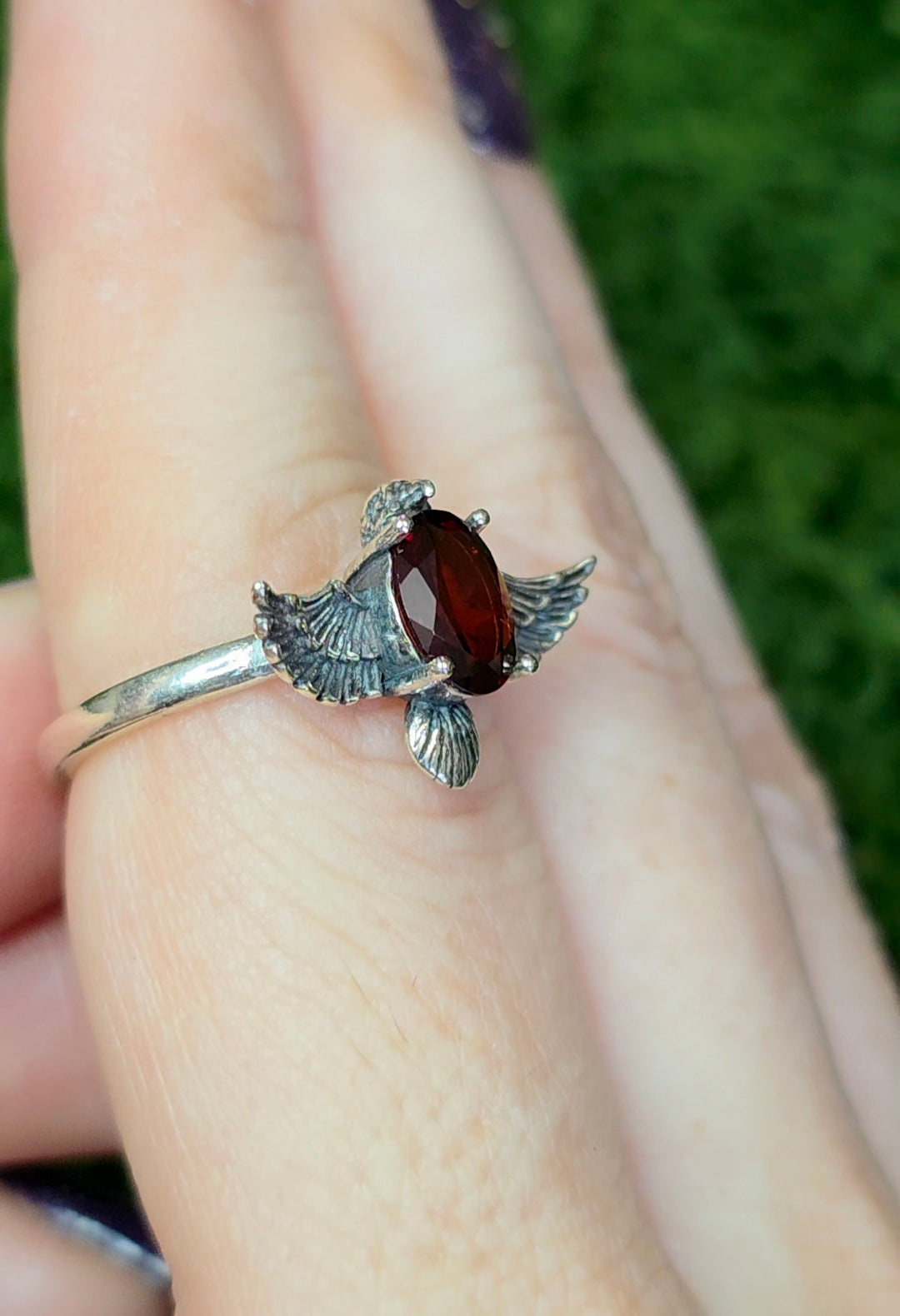 Garnet Bird Ring