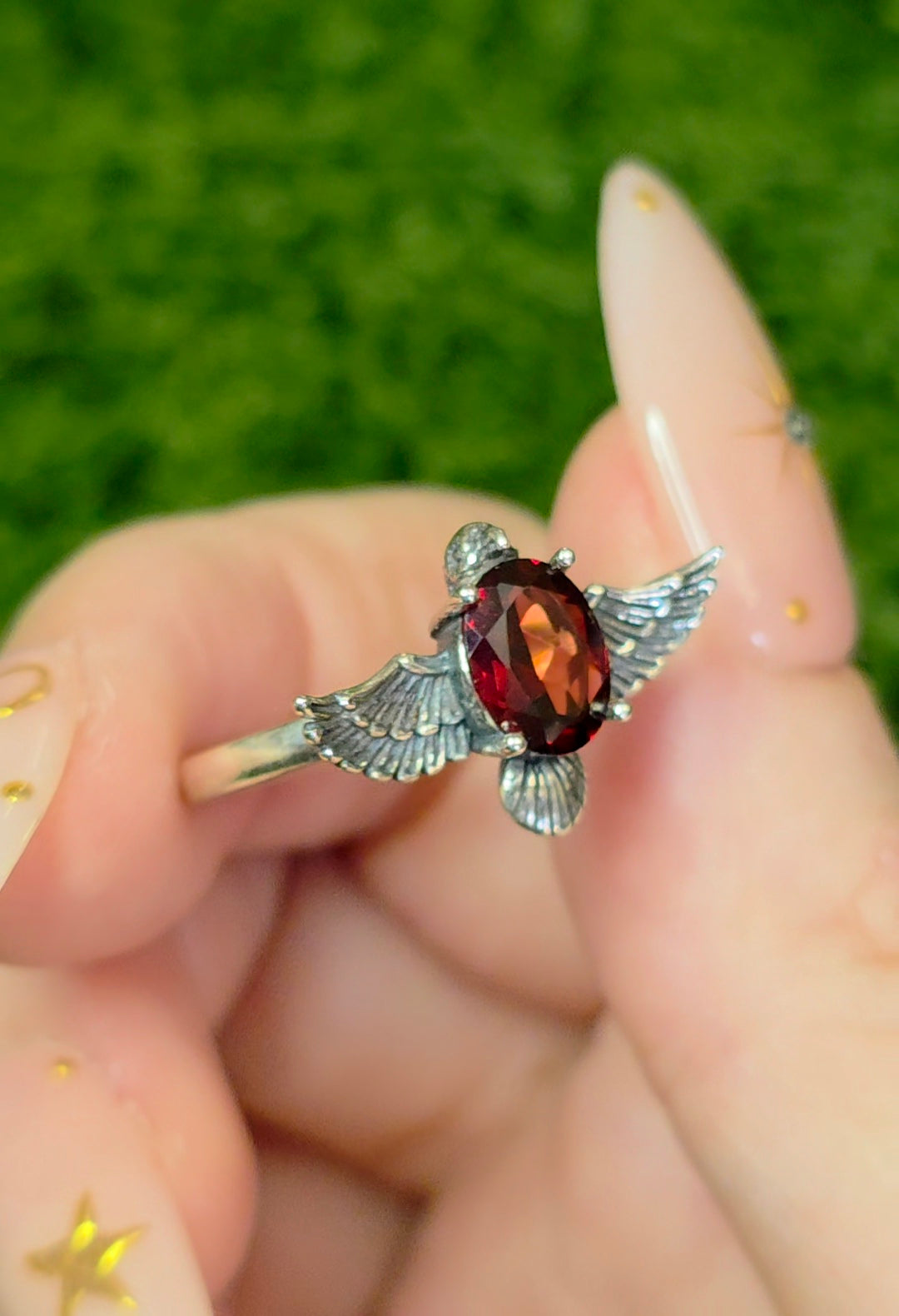 Garnet Bird Ring