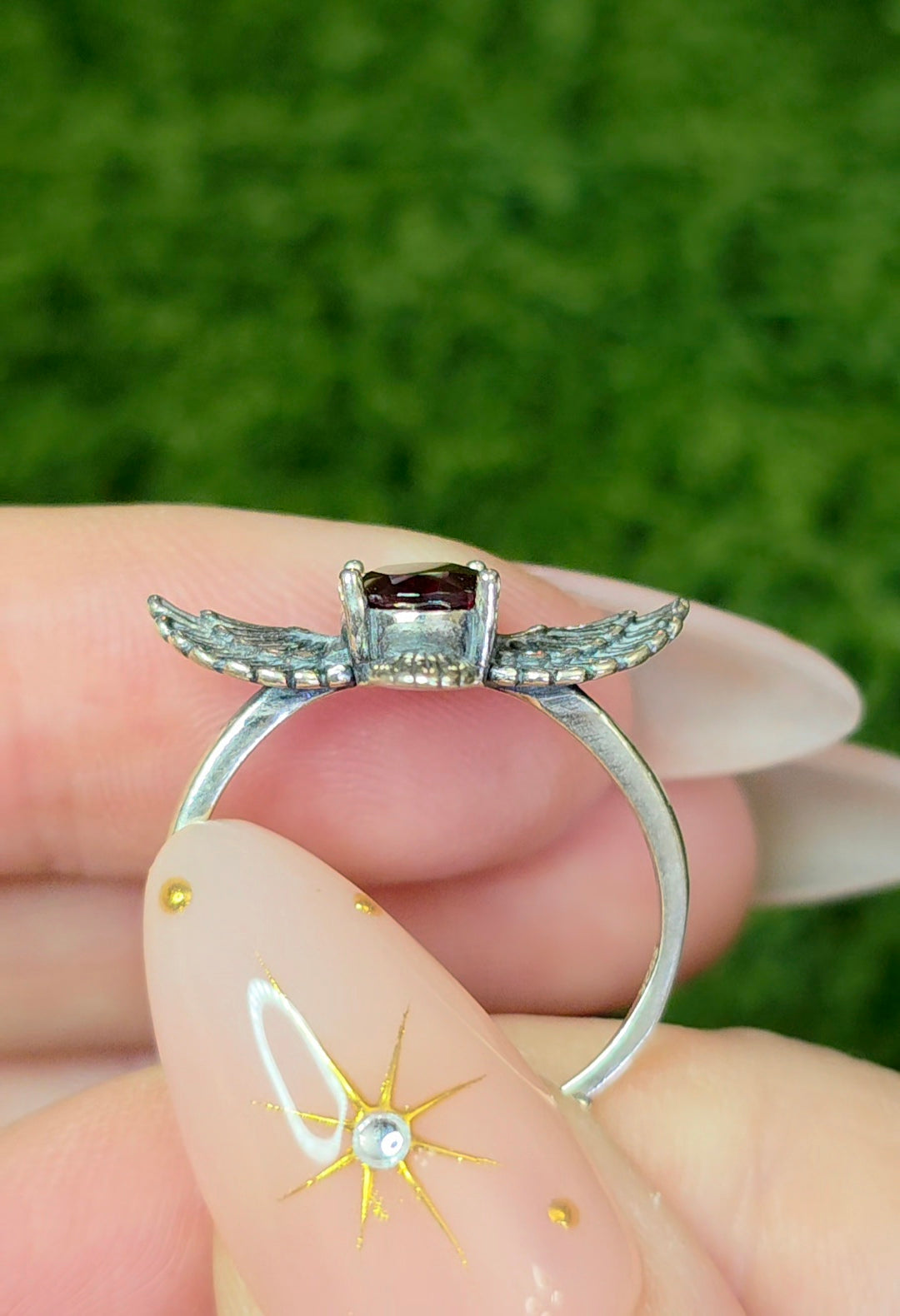 Garnet Bird Ring