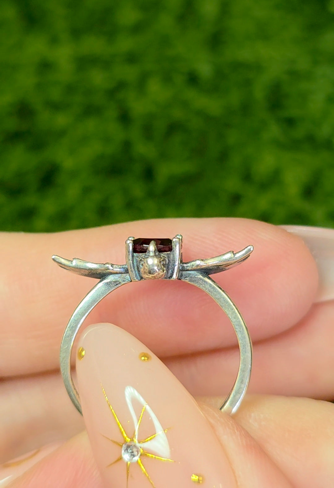 Garnet Bird Ring