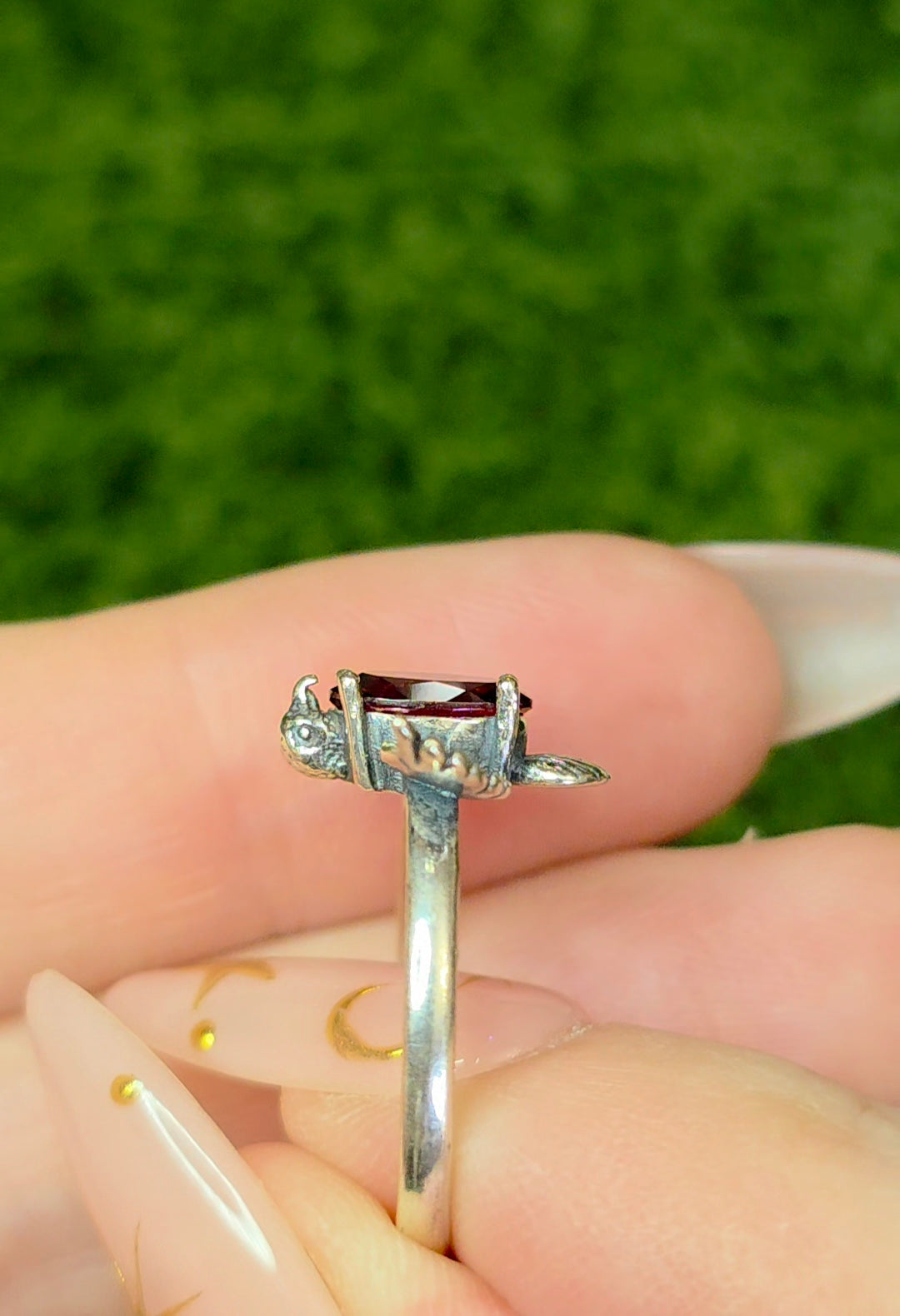 Garnet Bird Ring
