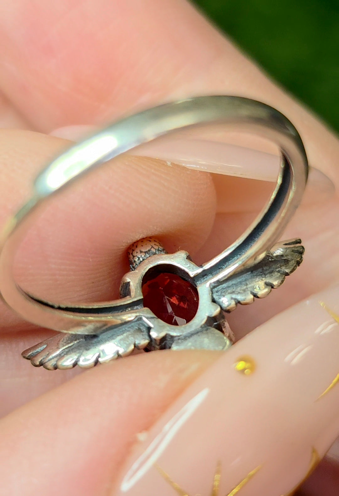 Garnet Bird Ring