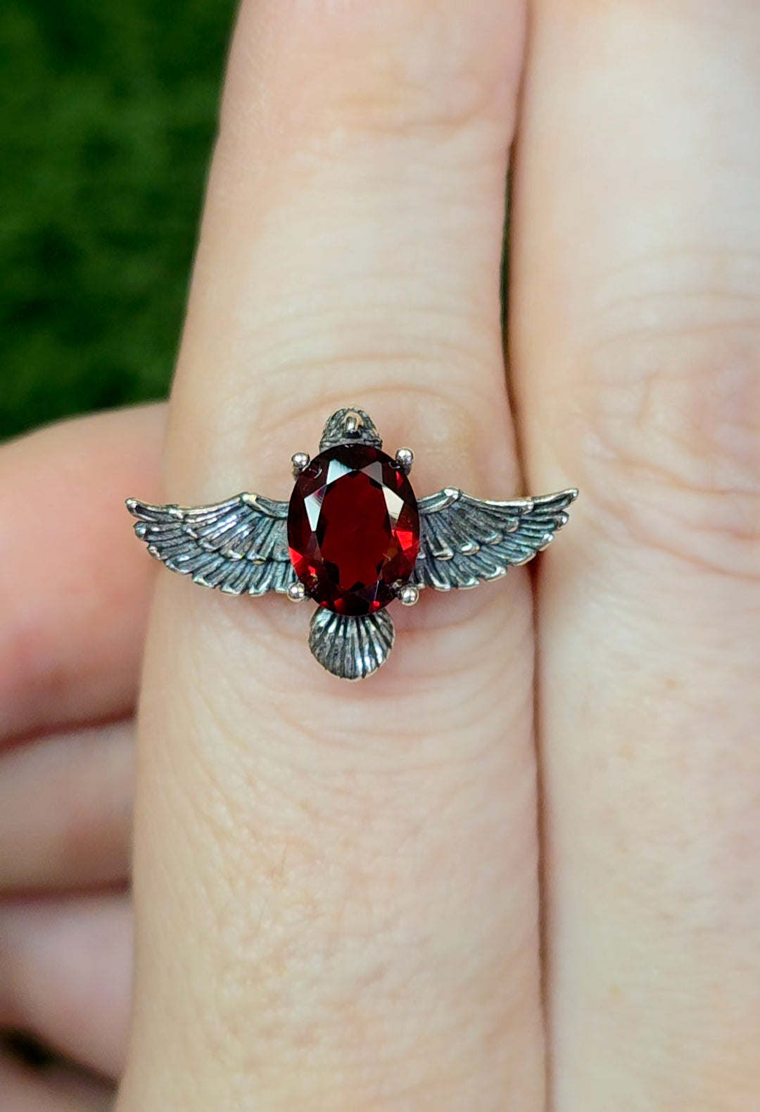 Garnet Bird Ring