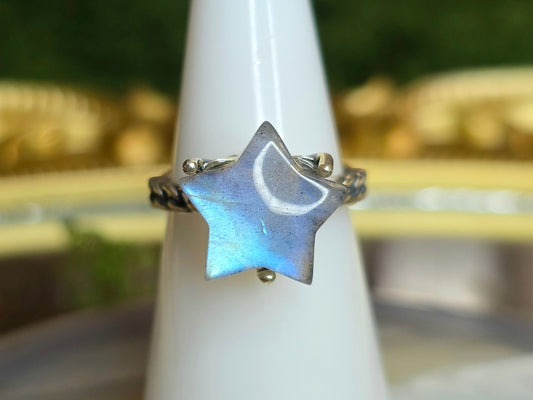 Blue Star Labradorite Ring B