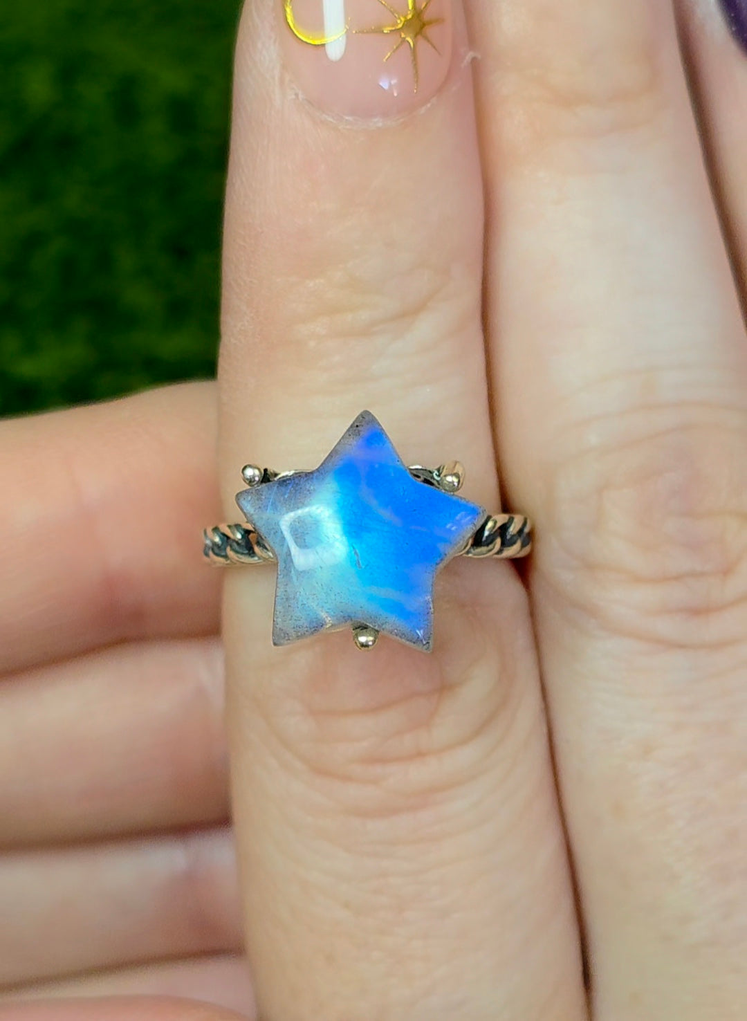 Blue Star Labradorite Ring B