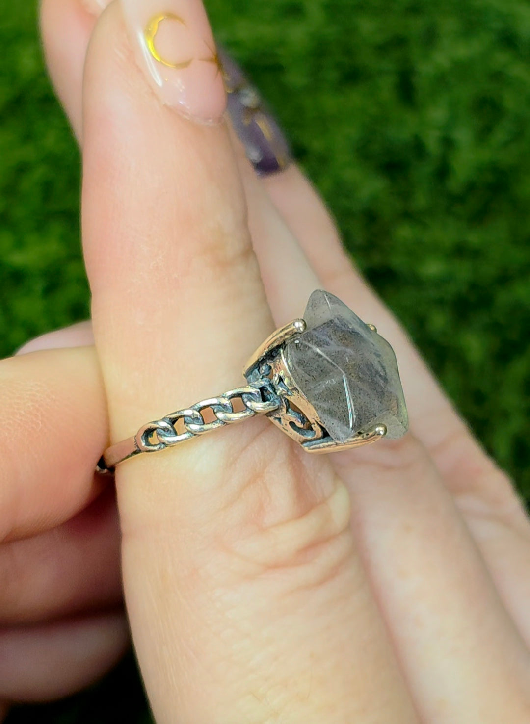 Blue Star Labradorite Ring B