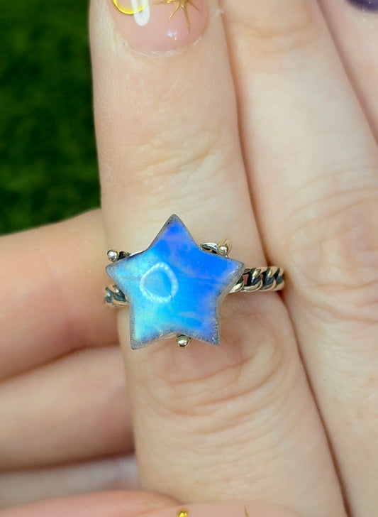 Blue Star Labradorite Ring B