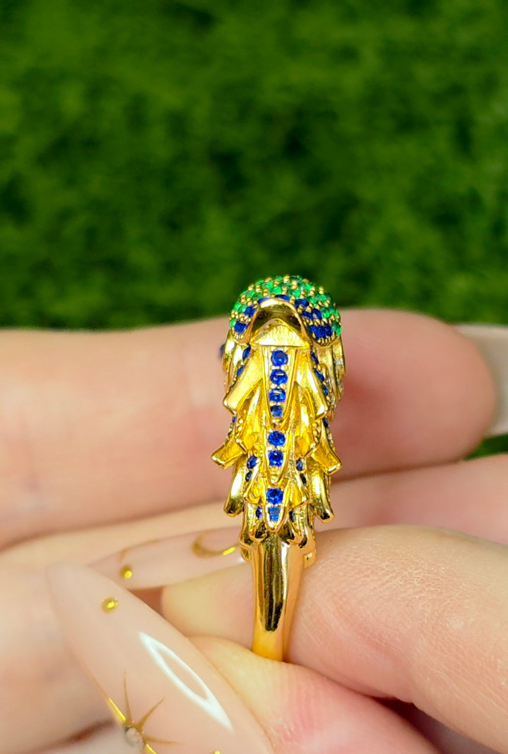Lavender Moon Quartz Bird Ring