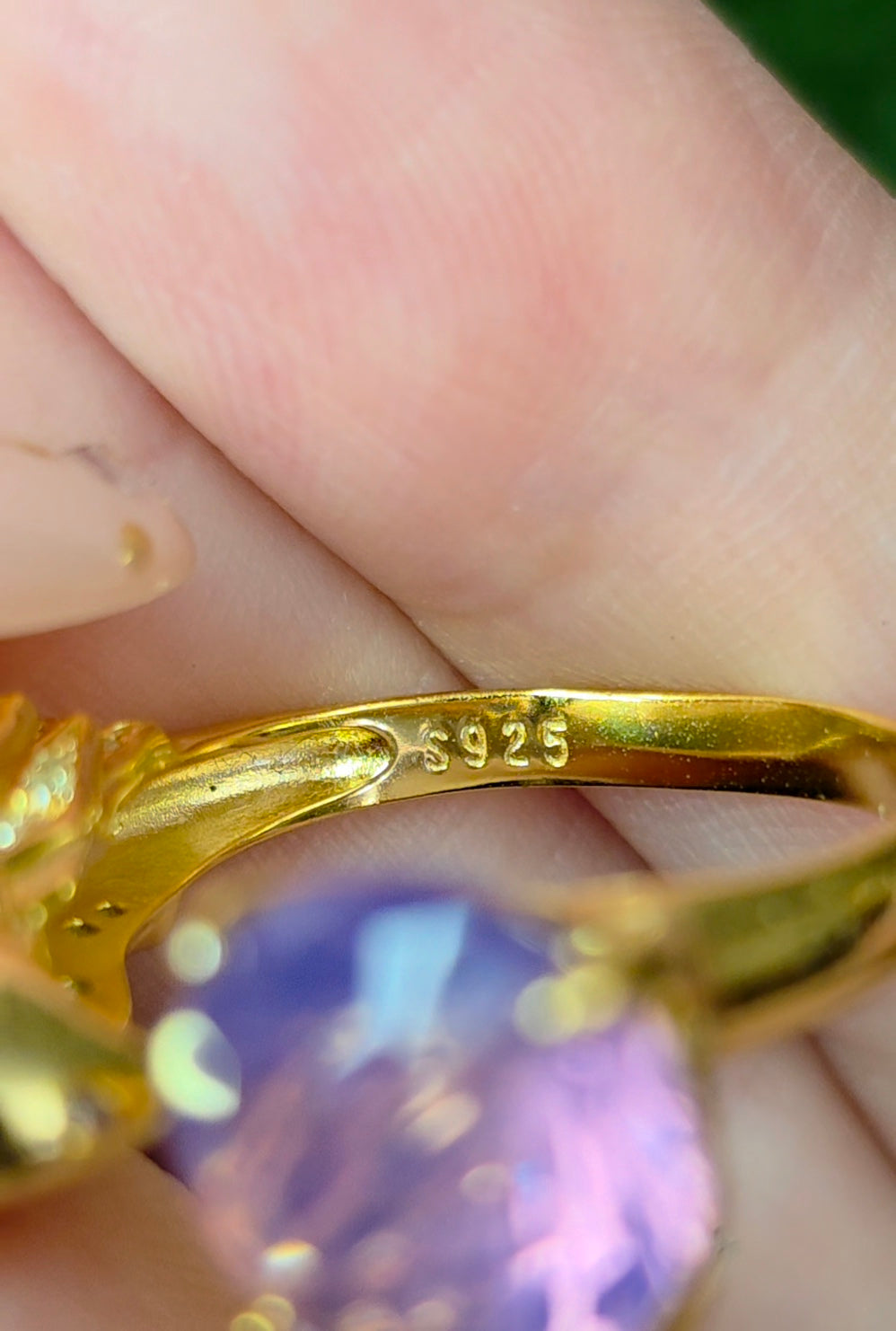 Lavender Moon Quartz Bird Ring