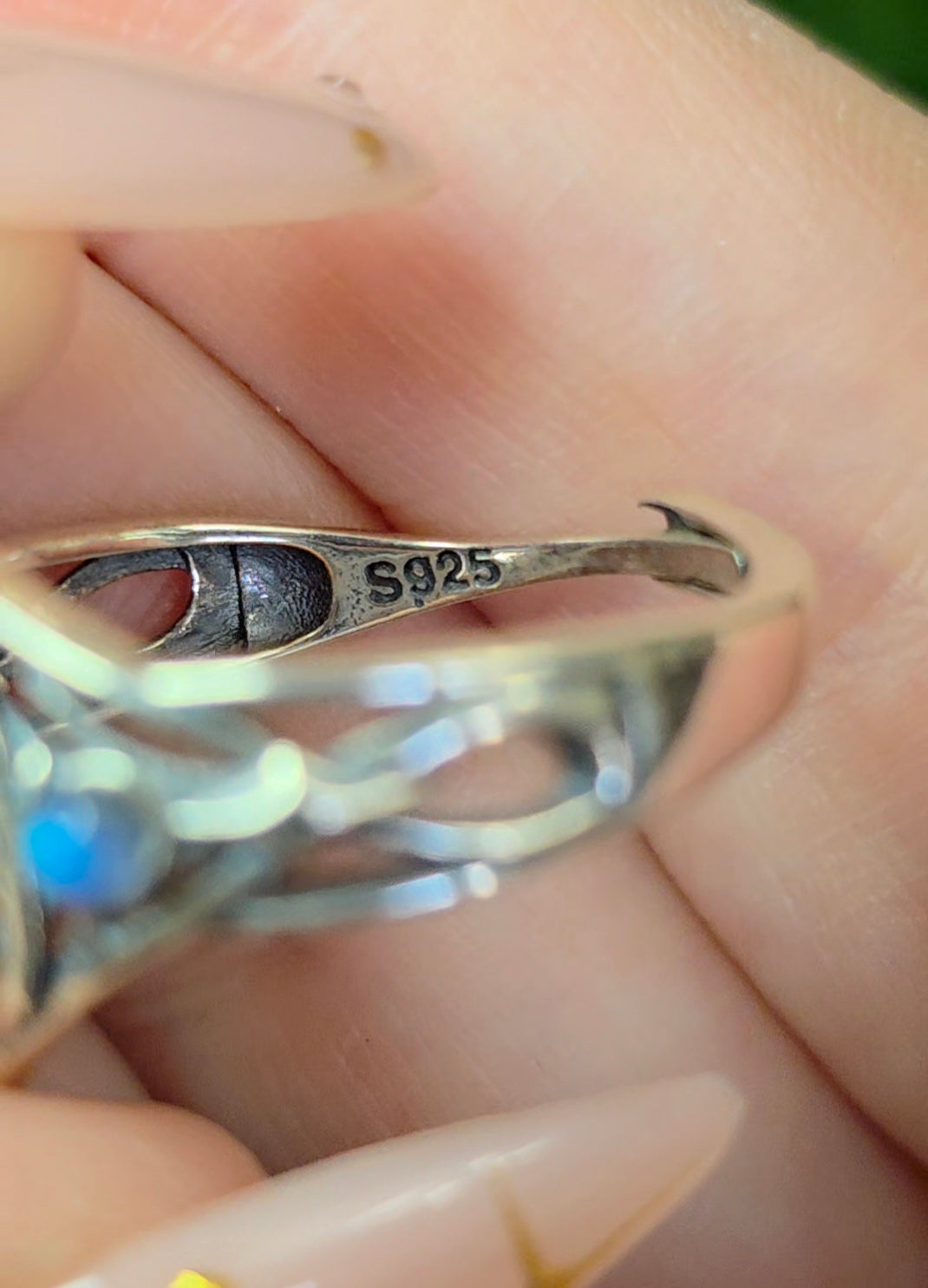 Lavender Moon Quartz Elven Ring
