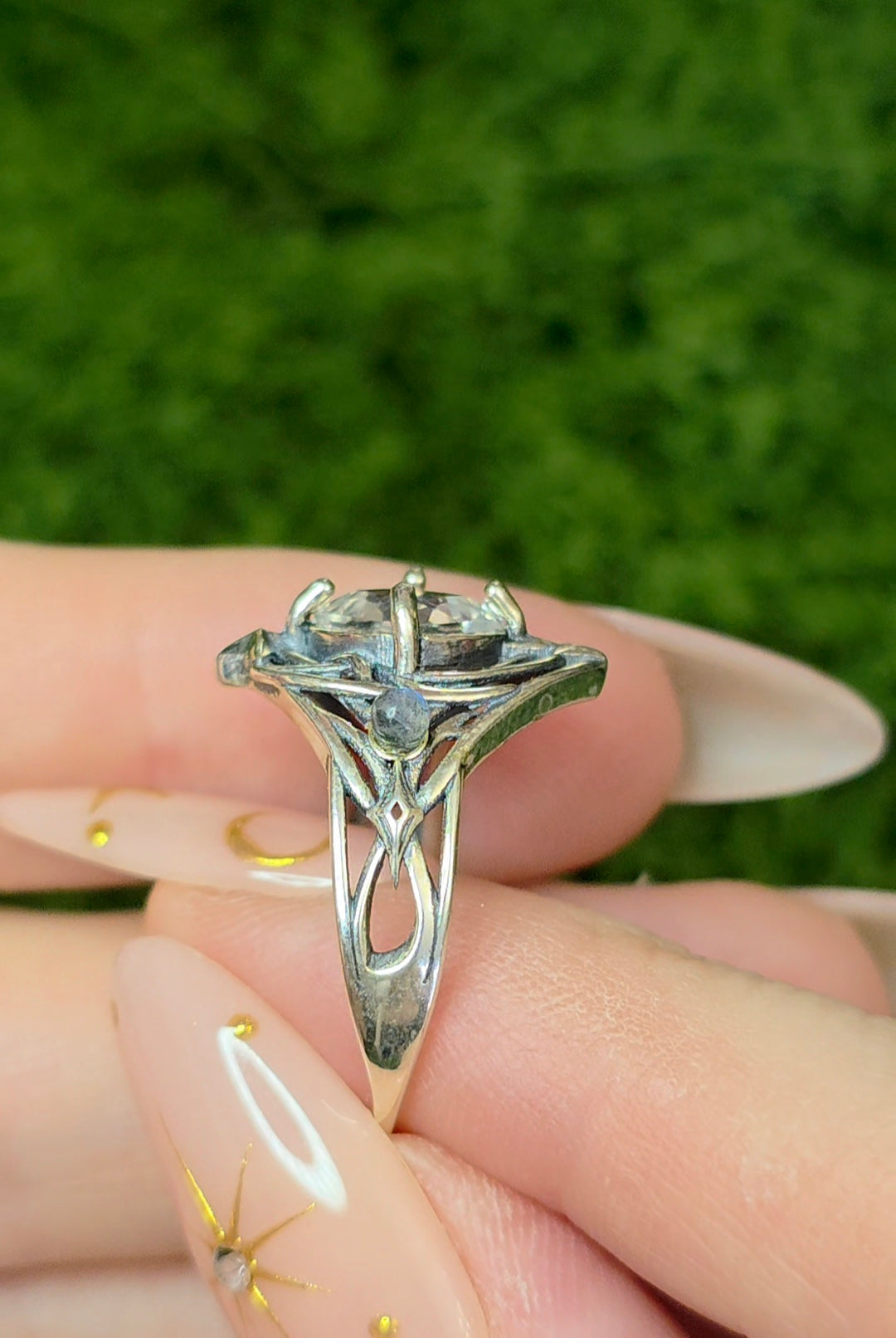Clear Quartz Elven Ring