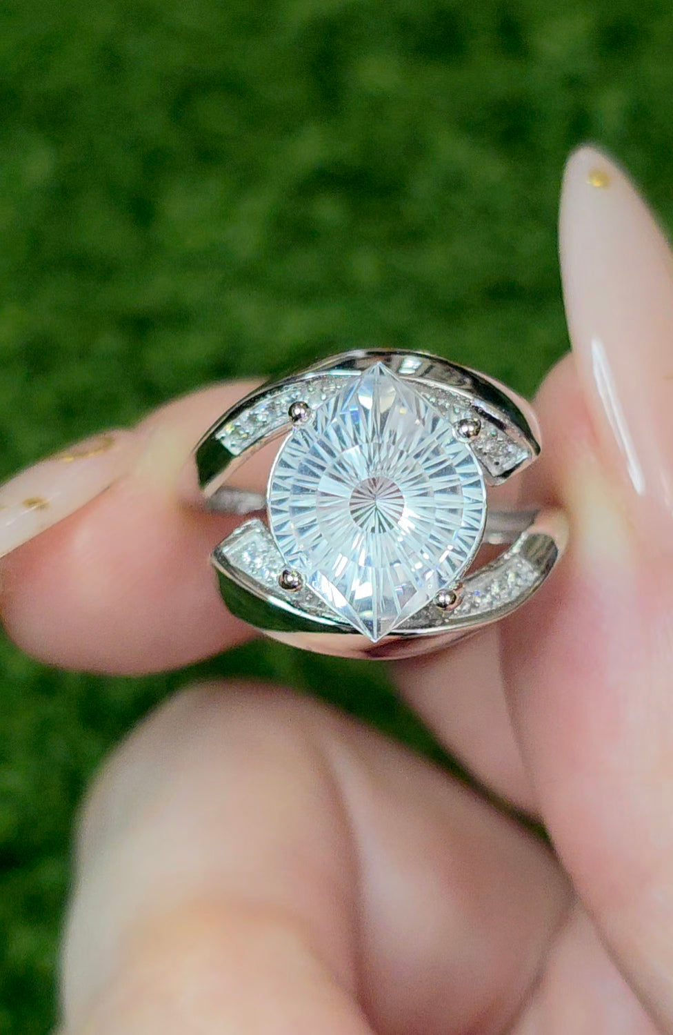Devil's Eye Clear Quartz Ring C
